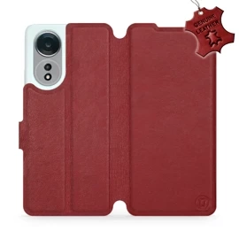 Phone Case OPPO A58 - Design Dark Red Leather