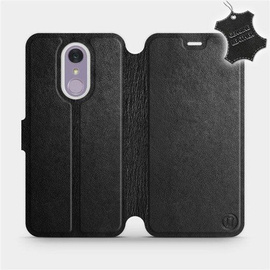 Etui ze skóry naturalnej do LG Q7 - wzór Black Leather