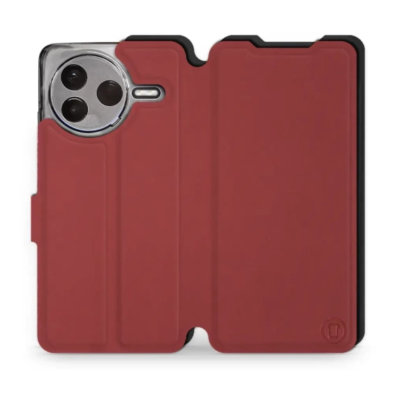 Hülle für Xiaomi POCO F7 Pro 5G - Farbe Dunkelrot mit Schwarz