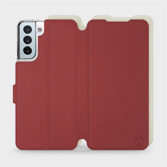 Phone Case Samsung Galaxy S21 Plus - Design Dark Red with Platinum