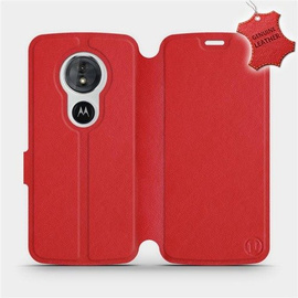 Phone Case Motorola Moto E5 - Design Red Leather