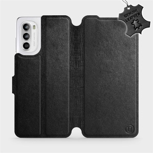 Phone Case Motorola Moto G52 - Design Black Leather