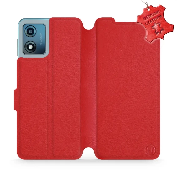 Phone Case Motorola Moto E13 - Design Red Leather
