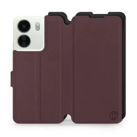 Etui Soft Touch do Xiaomi Redmi 13C - wzór Matowy burgund z czernią