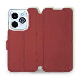 Phone Case Infinix HOT 40i - Design Dark Red with Platinum
