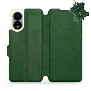 Etui ze skóry naturalnej do OPPO A38 - wzór Green Leather