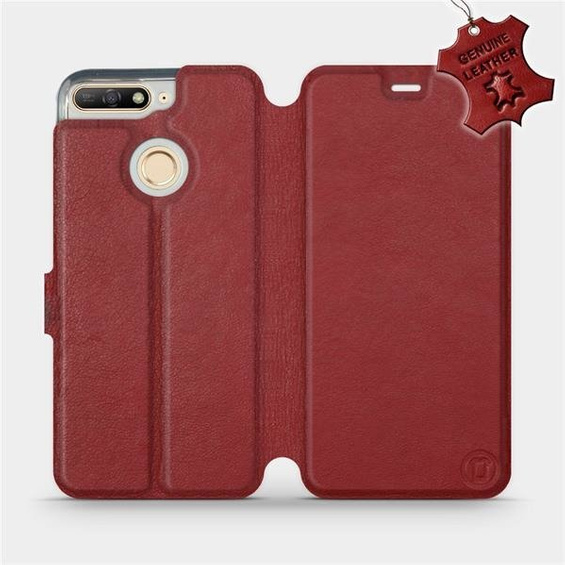 Hülle für Huawei Y6 Prime 2018 - Farbe Dark Red Leather
