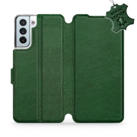 Etui ze skóry naturalnej do Samsung Galaxy S21 Plus - wzór Green Leather