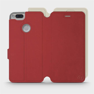 Phone Case Xiaomi Mi A1 - Design Dark Red with Platinum