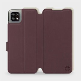 Hülle für Samsung Galaxy A22 5G - Farbe Burgund mit Platin