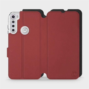 Phone Case Motorola One Fusion Plus - Design Dark Red with Black