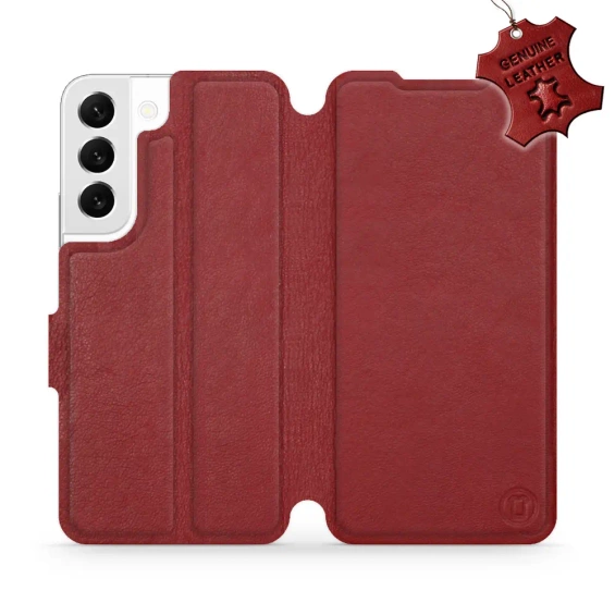 Phone Case Samsung Galaxy S22 - Design Dark Red Leather