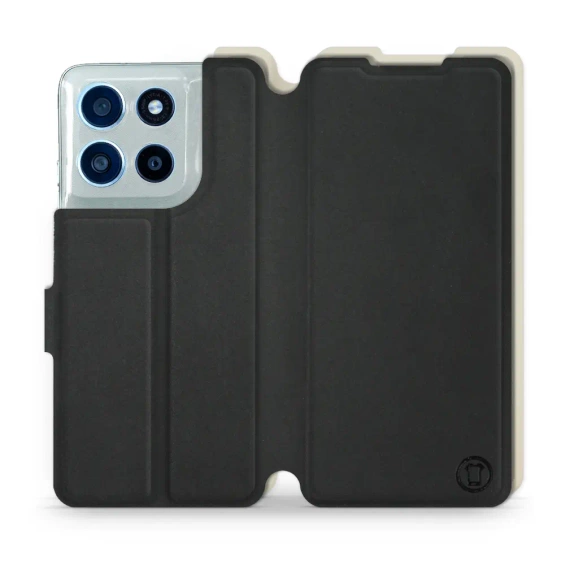 Etui Soft Touch do Motorola Moto G56 5G - wzór Satynowa czerń z platyną