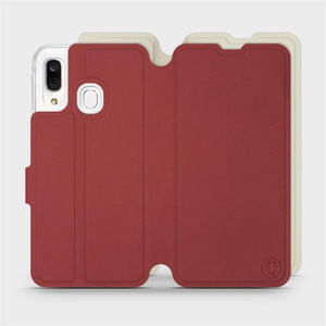 Phone Case Samsung Galaxy A40 - Design Dark Red with Platinum