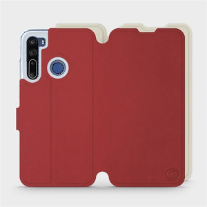 Phone Case HTC Desire 20 Pro - Design Dark Red with Platinum