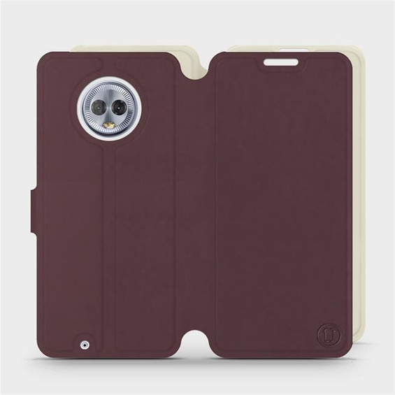 Hülle für Motorola Moto G6 - Farbe Burgund mit Platin