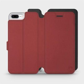 Phone Case Apple iPhone 8 Plus - Design Dark Red with Black