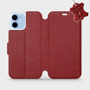Phone Case Apple iPhone 12 mini - Design Dark Red Leather
