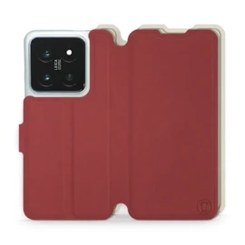Phone Case Xiaomi 14 Pro - Design Dark Red with Platinum