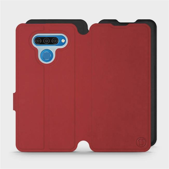 Phone Case LG Q60 - Design Dark Red with Black