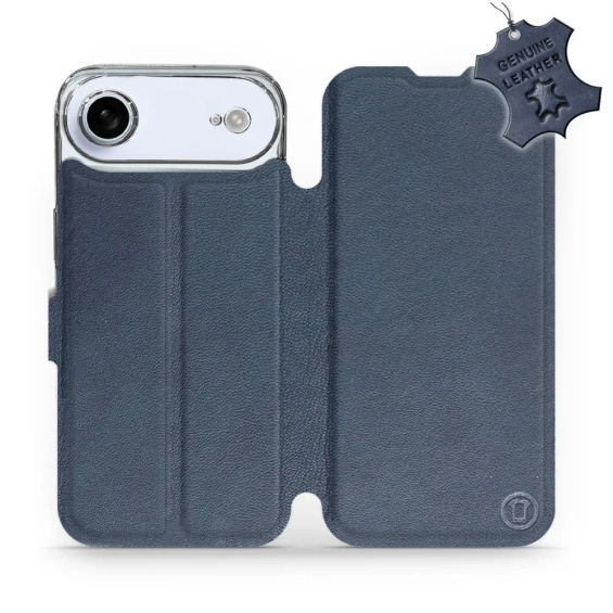Etui ze skóry naturalnej do Apple iPhone 17 Air - wzór Blue Leather