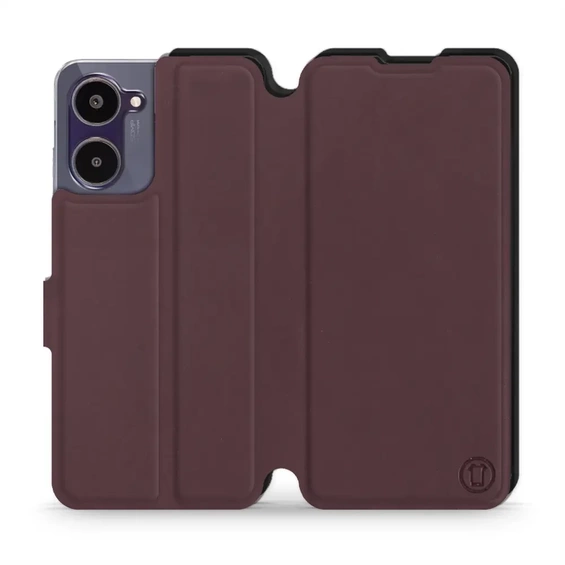 Hülle für Realme 10 - Farbe Burgund mit Schwarz