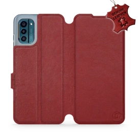 Phone Case Nokia G21 - Design Dark Red Leather