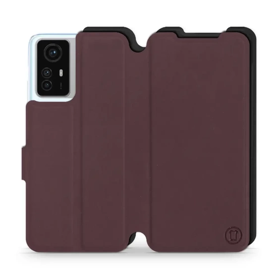 Etui Soft Touch do Xiaomi Redmi Note 12S - wzór Matowy burgund z czernią