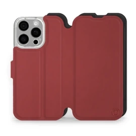 Phone Case Apple iPhone 16 Pro - Design Dark Red with Black