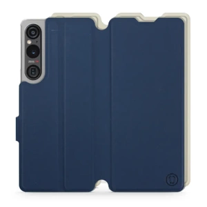 Etui Soft Touch do Sony Xperia 1 V - wzór Głęboki granat z platyną