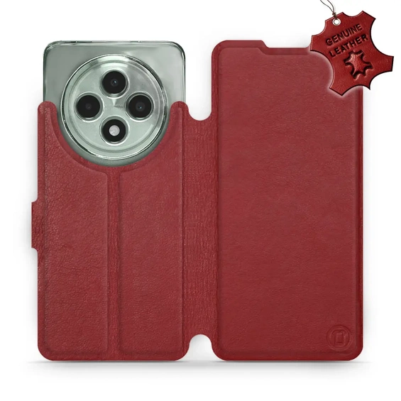 Phone Case OPPO Reno12 FS 5G - Design Dark Red Leather