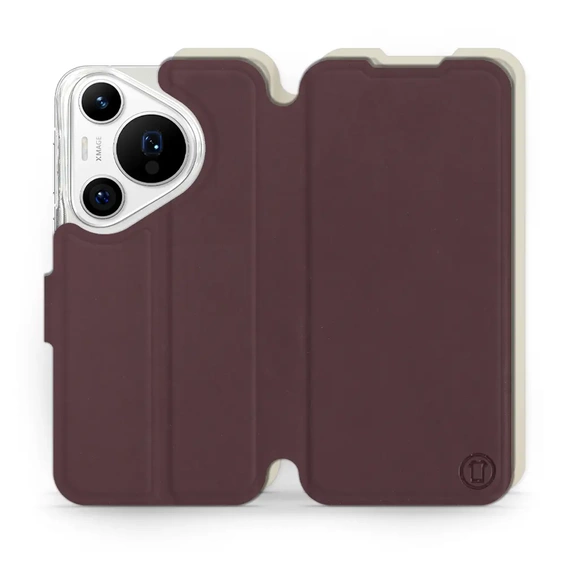 Etui Soft Touch do Huawei Pura 70 Pro - wzór Matowy burgund z platyną