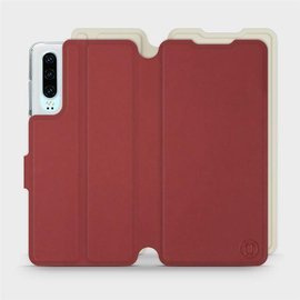 Phone Case Huawei P30 - Design Dark Red with Platinum