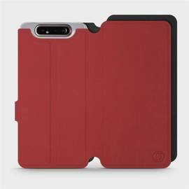 Hülle für Samsung Galaxy A80 - Farbe Dunkelrot mit Schwarz