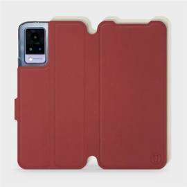 Phone Case Vivo V21 5G - Design Dark Red with Platinum