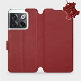 Phone Case OnePlus 10T - Design Dark Red Leather