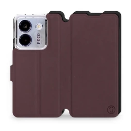 Phone Case Xiaomi POCO M7 Pro 5G - Design Burgundy with Black