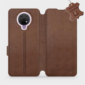 Etui ze skóry naturalnej do Nokia G10 - wzór Brown Leather