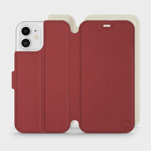 Phone Case Apple iPhone 12 - Design Dark Red with Platinum