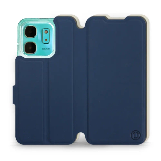 Etui Soft Touch do Infinix HOT 50i - wzór Głęboki granat z platyną