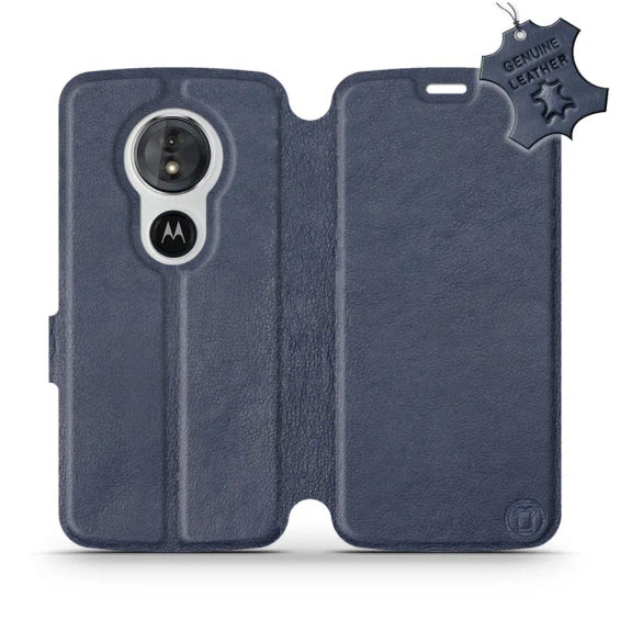 Phone Case Motorola Moto E5 - Design Blue Leather