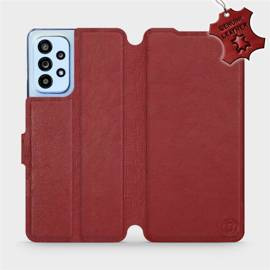 Etui ze skóry naturalnej do Samsung Galaxy A53 5G - wzór Dark Red Leather