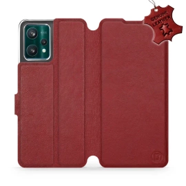 Phone Case Realme 9 Pro - Design Dark Red Leather