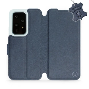 Etui ze skóry naturalnej do Huawei Honor 200 Lite - wzór Blue Leather