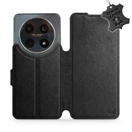 Etui ze skóry naturalnej do Huawei Nova 12i - wzór Black Leather