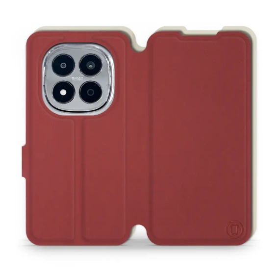 Phone Case Xiaomi Redmi Note 15 Pro Plus 5G - Design Dark Red with Platinum