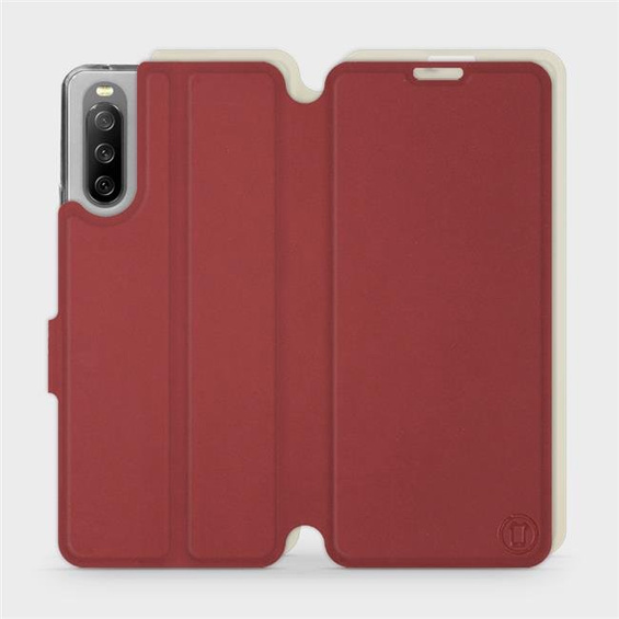 Phone Case Sony Xperia 10 III - Design Dark Red with Platinum