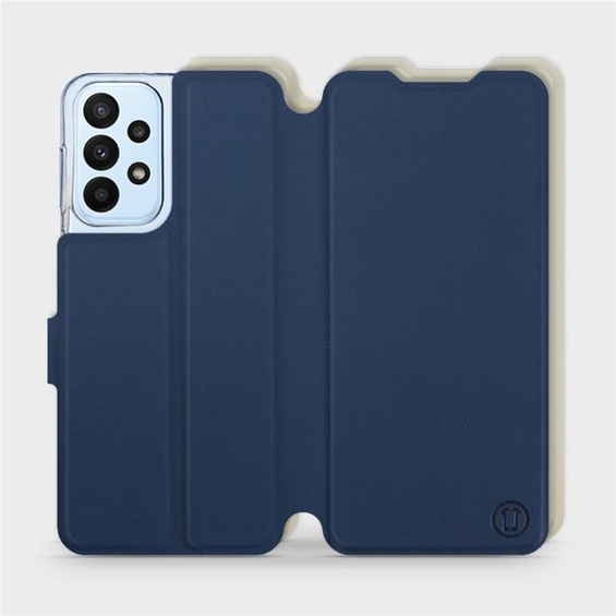 Etui Soft Touch do Samsung Galaxy A23 - wzór Głęboki granat z platyną