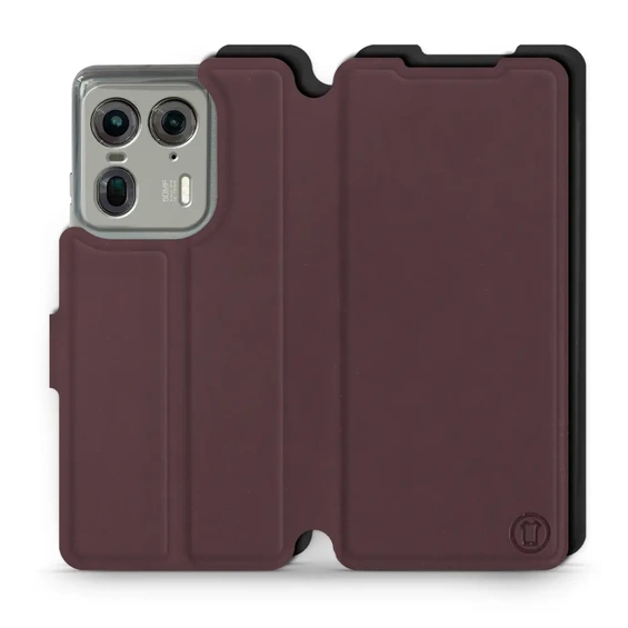 Hülle für Motorola Edge 50 Ultra - Farbe Burgund mit Schwarz