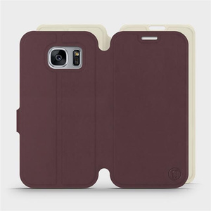 Phone Case Samsung Galaxy S7 Edge - Design Burgundy with Platinum